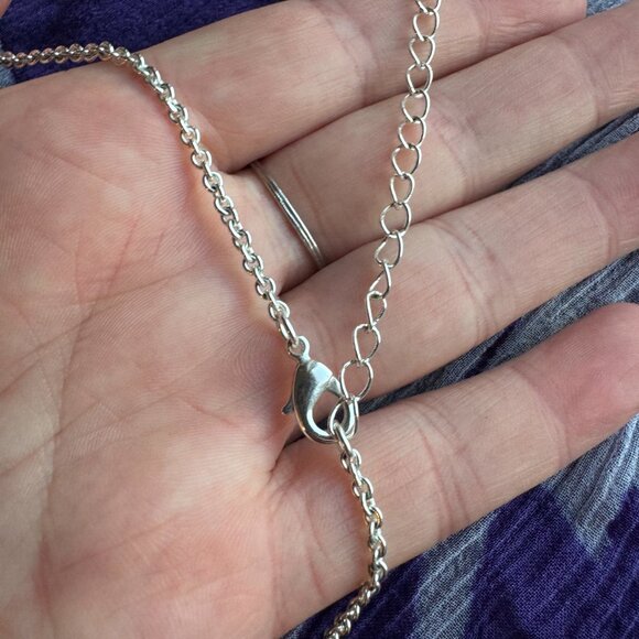 Robert Lee Morris RLM Necklace Modernist White Bronze Oval Pendant - Picture 7 of 7